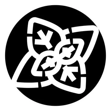 Arrows pointing inwards creating unity symbol icon Stock Illustration