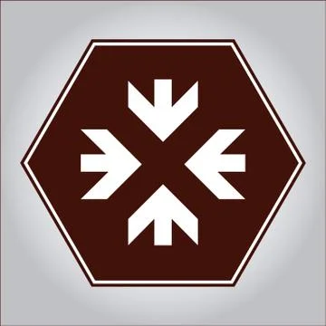 Arrows pointing inwards sign Stock Illustration