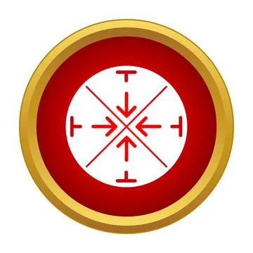 Arrows pointing to meeting point concept icon Illustrazione stock