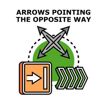 Arrows pointing opposite ways presenting different directions Stock Illustration