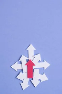 Arrows pointing randomly with copy space High resolution photo Stock Photos