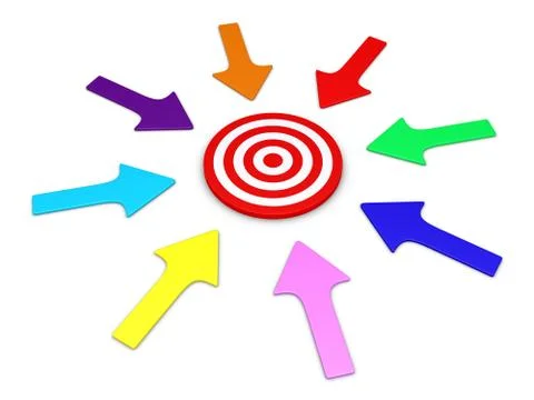 Arrows pointing to target Stock Illustration