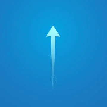 The arrows pointing upward on a blue gradient background, The arrows in the.. Stock Illustration