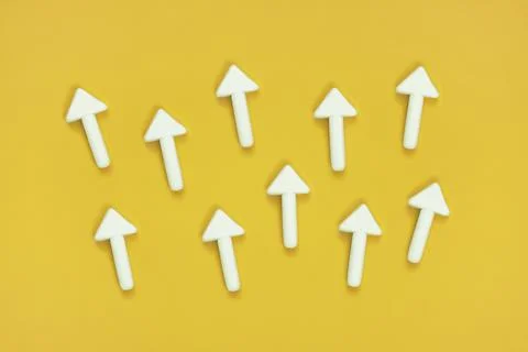 Arrows pointing the way up, self development. Move upward, success concept. Stock Photos