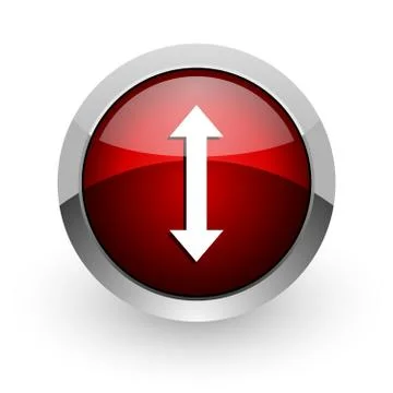 Arrows red circle web glossy icon. Illustration