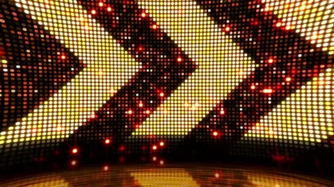 Arrows reflectors spots going right in a 3d scene Stock Footage 238975038