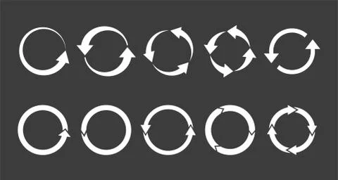 Arrows refresh, recycling icon. Vector illustration, flat design Stock Illustration