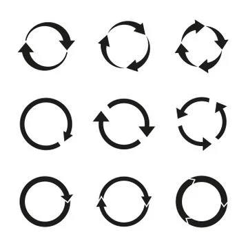 Arrows refresh, recycling icon. Vector illustration, flat design Illustrazione stock