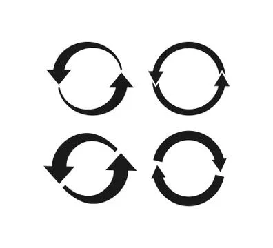 Arrows refresh, recycling icon. Vector illustration, flat design イラスト素材