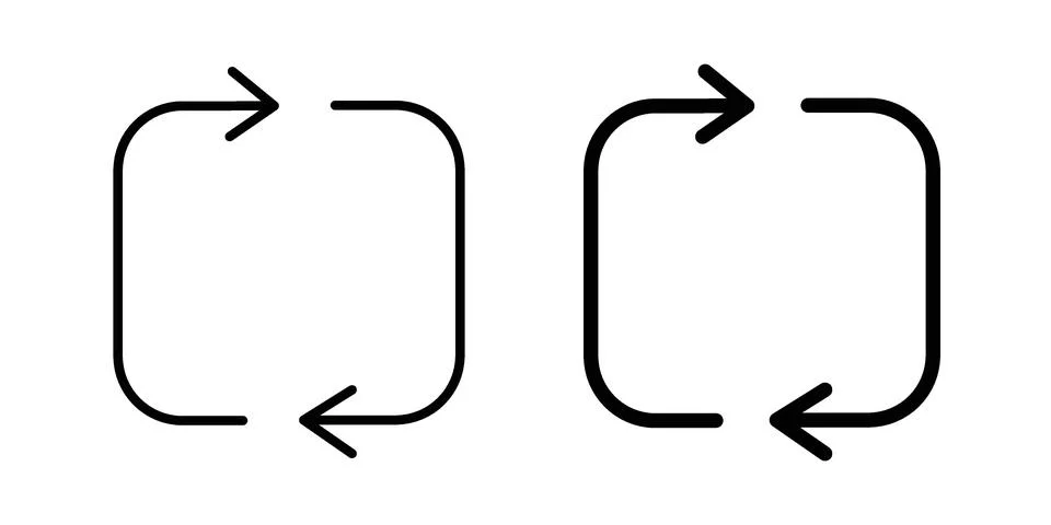 Arrows repeat icon. Outline, flat icons イラスト素材