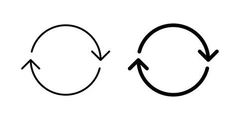 Arrows repeat icon symbol, outline icons イラスト素材