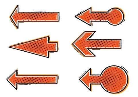 Arrows retro comic style Illustrazione stock