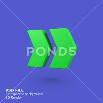 Arrows Right isolated 3d render icon illustration Modello PSD