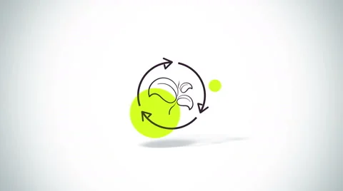 Arrows rotate with branch leafs eco symbol animation Stock Footage 62407690