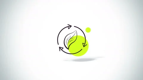 Arrows rotate with leaf eco symbol flat animation Stock Footage 62272609