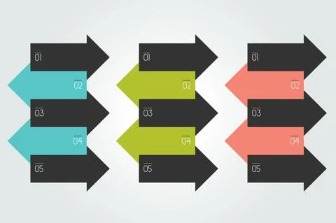 Arrows  scheme, chart, template, infographic. Stock Illustration