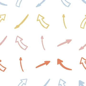 Arrows Seamless Pattern. Vector seamless dithering pixel style pattern Ilustração Stock