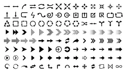 Arrows set. Arrow icon collection. Set different arrows or web design. Stock Illustration