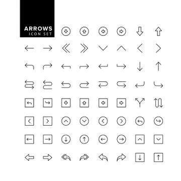 Arrows set. Arrow for the website and app. Line with Editable stroke Ilustración de archivo
