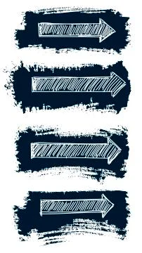 Arrows set grunge Stock Illustration