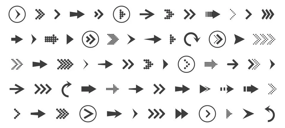 Arrows set icon. Arrows set vector illustration. Arrow icon. Arrow black colo Stock Illustration