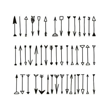 Arrows set isolated on white background. Collection of direction points graph Stock Illustration