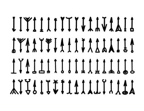 Arrows set isolated on white background. Collection of direction points graph Stock Illustration