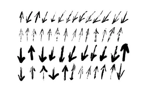 Arrows set isolated on white background. Collection of direction points graph Stock Illustration