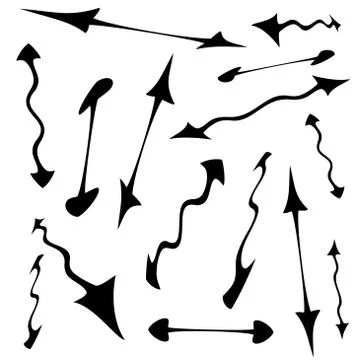 Arrows set on a white background Stock Illustration
