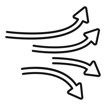 Arrows showing airflow, ventilation, or volatility Stock Illustration
