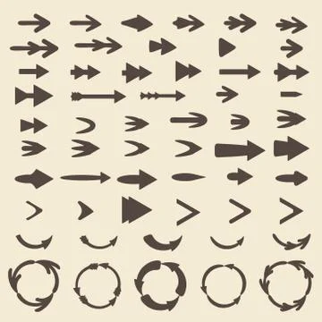 Arrows  silhouette icon set.   Editable and design suitable vector illustration Stock Illustration