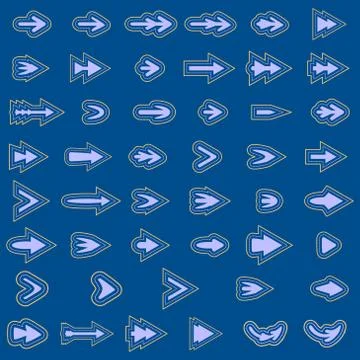 Arrows  silhouette icon set.    Editable and design suitable vector illustration Stock Illustration