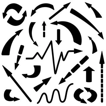 Arrows. Silhouette. Vector set. Stock Illustration
