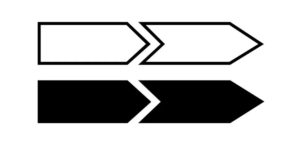 Arrows simple hand drawn vector illustration, free form sign pointing to righ Stock Illustration