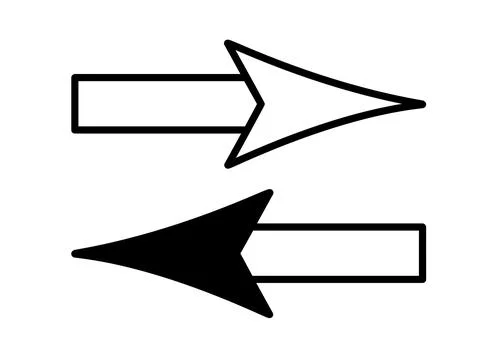 Arrows simple hand drawn vector illustration, free form sign pointing differe Illustrazione stock