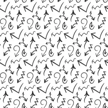 Arrows Simple Seamless Pattern on White Background Stock Illustration