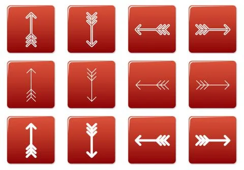 Arrows square icons set. Illustrazione stock