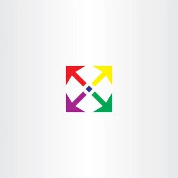Arrows square vector icon colorful design element Stock Illustration