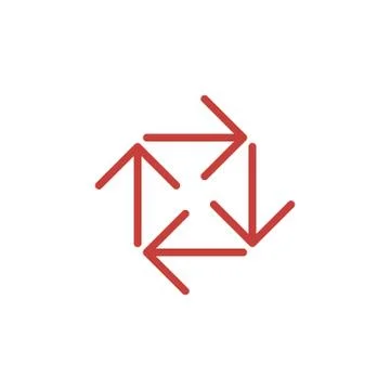 Arrows in square. Vector illustration on white background. Useful for banner Stock Illustration