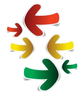 Arrows sticker paper Stock Illustration