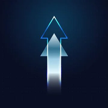 Arrows symbolize the continuous drive to Grow a modern business within the .. Ilustración de archivo
