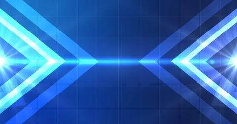 Arrows technology digital hud creative bg. Display interface moving arrow f.. Illustrazione stock