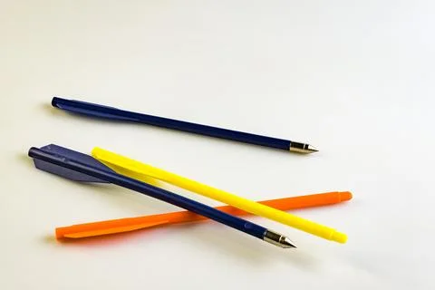 Arrows for a training crossbow on a white background. Arrows with and witho.. Stock Photos