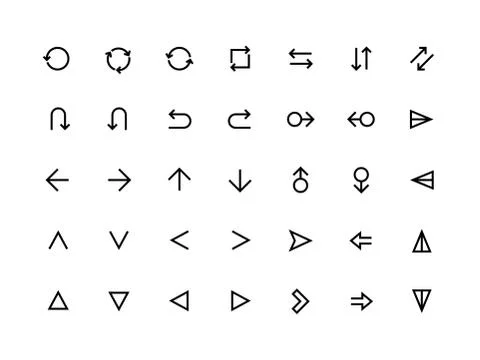 Arrows UI icons. Web page and mobile application forward refresh and return Illustrazione stock