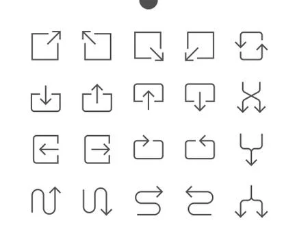 Arrows UI Pixel Perfect Well-crafted Vector Thin Line Icons 48x48 Ready for イラスト素材