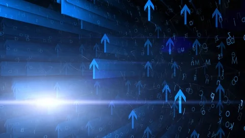 Arrows upwards motion on cyberspace background Видео 126996216