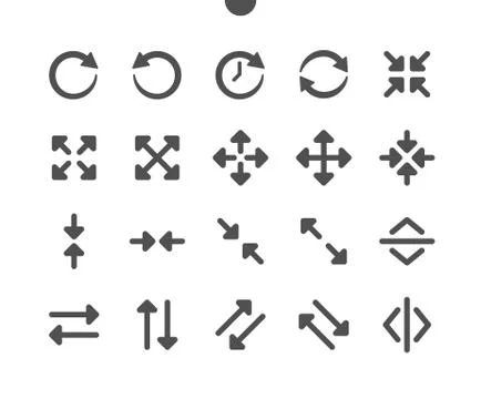 Arrows v3 UI Pixel Perfect Well-crafted Vector Solid Icons Stock Illustration