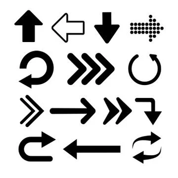 Arrows vector collection with elegant style and black color. Stock Illustration