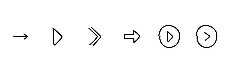 Arrows vector collection with hand style and black color on white background. Stock Illustration