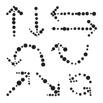 Arrows vector hand drawn set icons illustration. Illustrazione stock